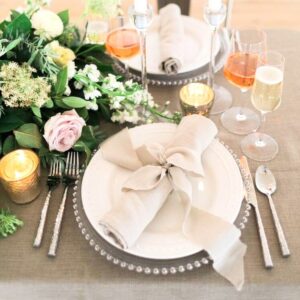 Belmont  Silver Beaded Glass Charger