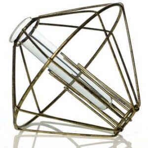 Unique Glass & Gold Geometric Vase