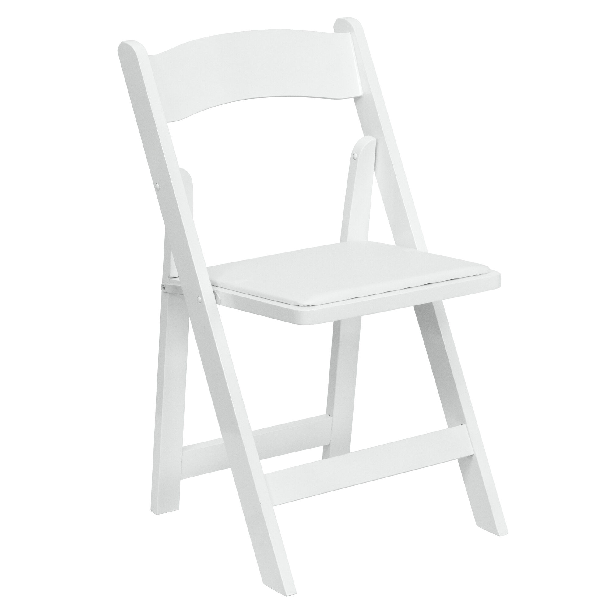 white resin folding chair