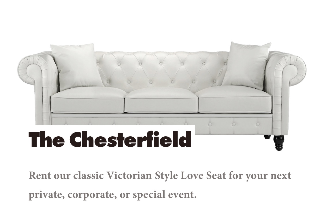 Chesterfield White sofa rental