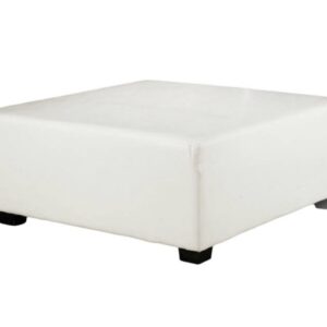 White Faux Leather Ottoman