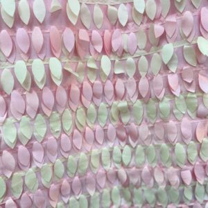 PINK AND IVORY LEAF TAFFETA RUNNER