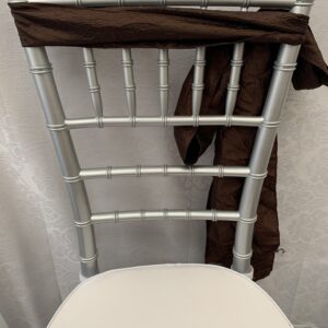 CHOCOLATE CRUSHED TAFFETA CHAIR SASH