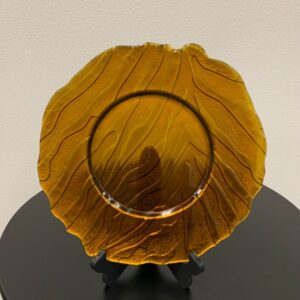 GLASS CHARGER PLATE COPPER ORANGE RIPPLE
