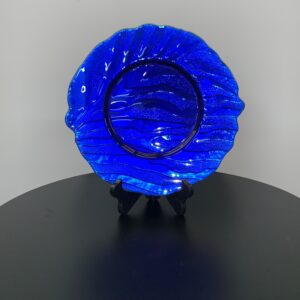 GLASS CHARGER PLATE BLUE RIPPLE