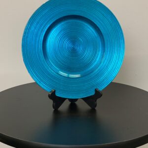 GLASS CHARGER PLATE RINGS BLUE