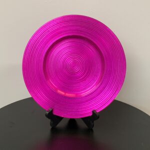 GLASS CHARGER PLATE RINGS PINK