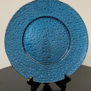 GLASS CHARGER PLATE NAVY BLUE STONE