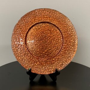 GLASS CHARGER PLATE COPPER STONE