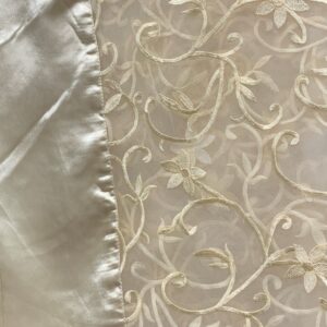 IVORY SHEER W/SATIN TRIM OVERLAY