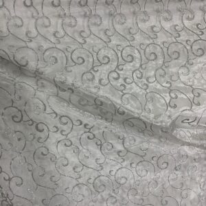 SILVER SCROLL ORGANZA OVERLAY