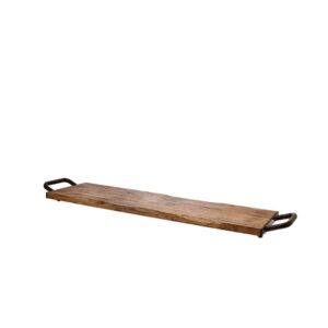 Long Wood Tray With Metal Handle/cheese board
