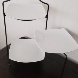 White food server, w/square plates