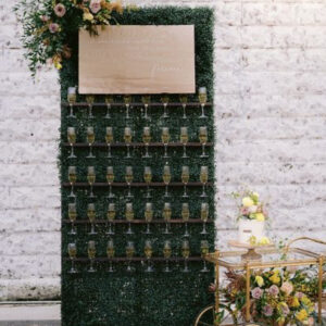 Champagne Wall with Pre-Cut Glass Holders