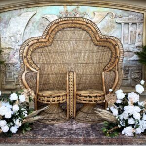 Double Peacock Chair Loveseat "Unity Throne"