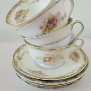 Mismatched Tea Cups and Saucers