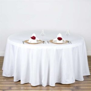 108'' Round Table Cloth - White