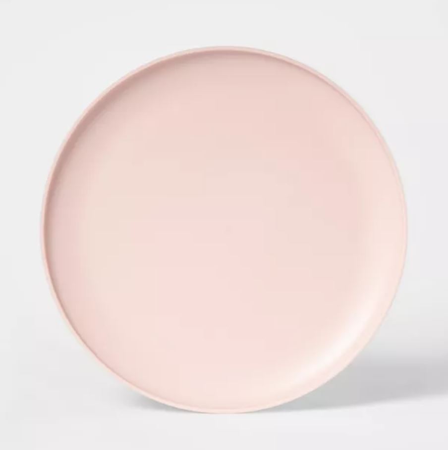 Light Pink Plastic Dinner Plate