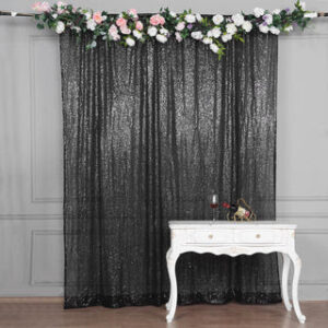 Black Sequin Curtain 8x8ft