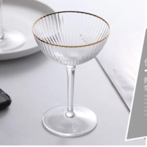 Gold Rimmed Champagne Coupe