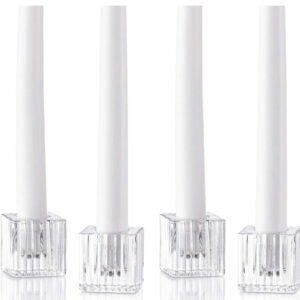 Glass Ribbed Candle Holders