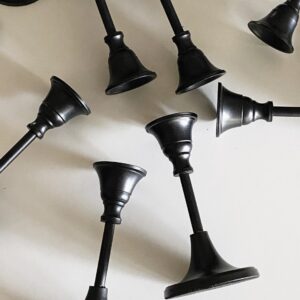 Matte Black Metal Candle Holders - 5" height