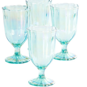 Pioneer Women Luster Blue/Green Goblet 12.5 Oz.