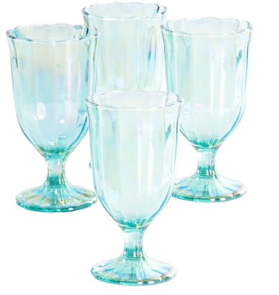 PioneerWoman-PearlizedLusterWaterGoblet01-AquaGreen12.5oz PioneerWoman-PearlizedLusterWaterGoblet01-AquaGreen12.5oz