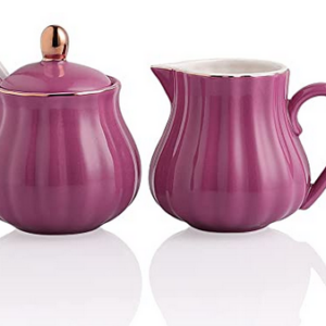 SWEEJAR Royal Creamer & Sugar Bowl w/spoon Set Blue/Violet