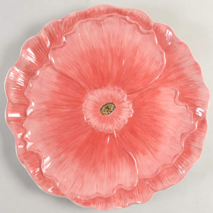 Certified International Sweet Bunny 3-D Pink Poppy 12" Platter