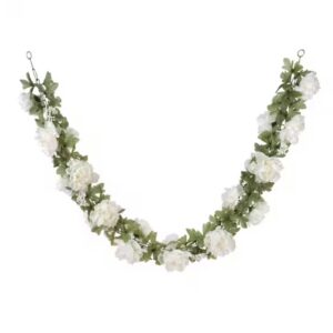 6 ft White Peony Garland
