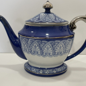Bombay Company Arabesque Tile Blue White China Teapot