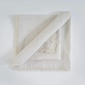 Lace Trim Linen Napkins