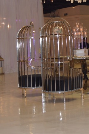 Bird Cage Chairs-Silver & Black