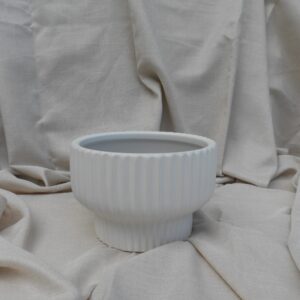 White Ribbed Vase
