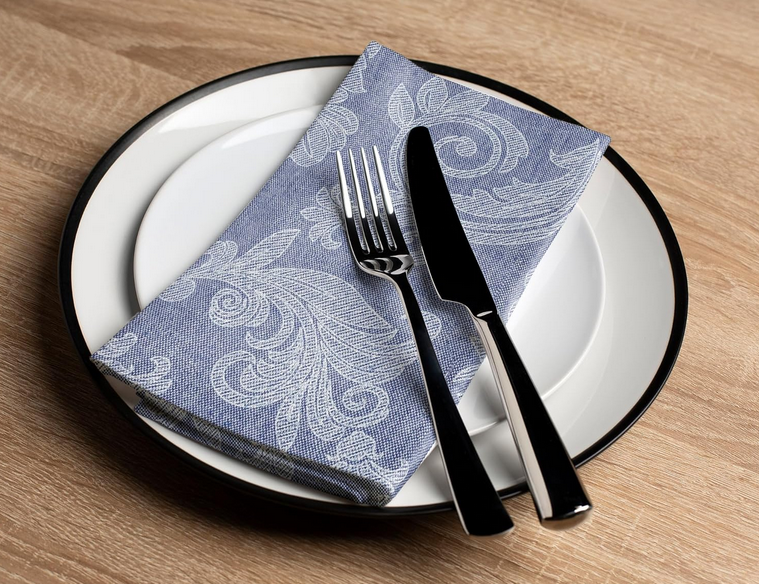Tablelinen-NapkinJacquard-Blue00